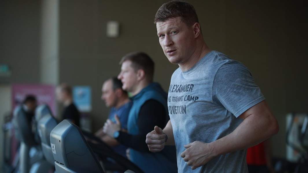 Тренировка боксера Александра Поветкина