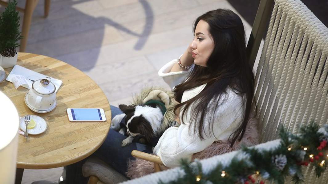 Девушка в кафе