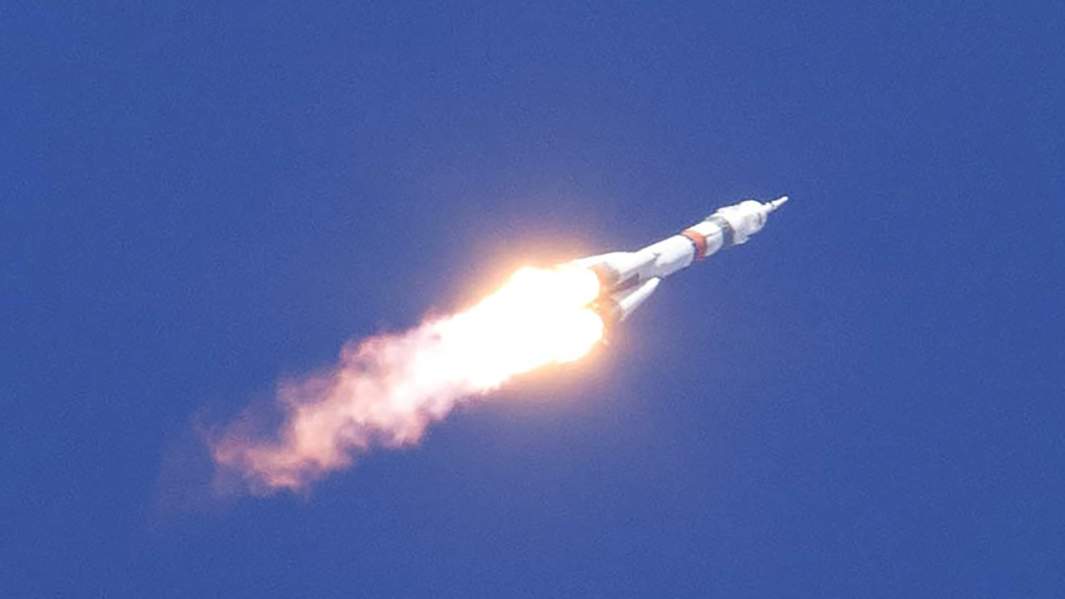 Запуск ракеты-носителя «Союз-2.1а» с кораблем «Союз МС-18» с космодрома Байконур