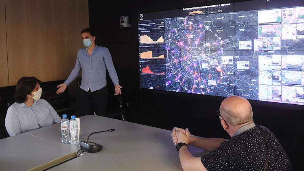 Ситуационный центр в Центре организации дорожного движения в Москве