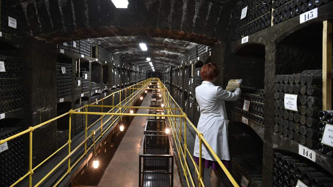 Коллекция вин в массандровских подвалах