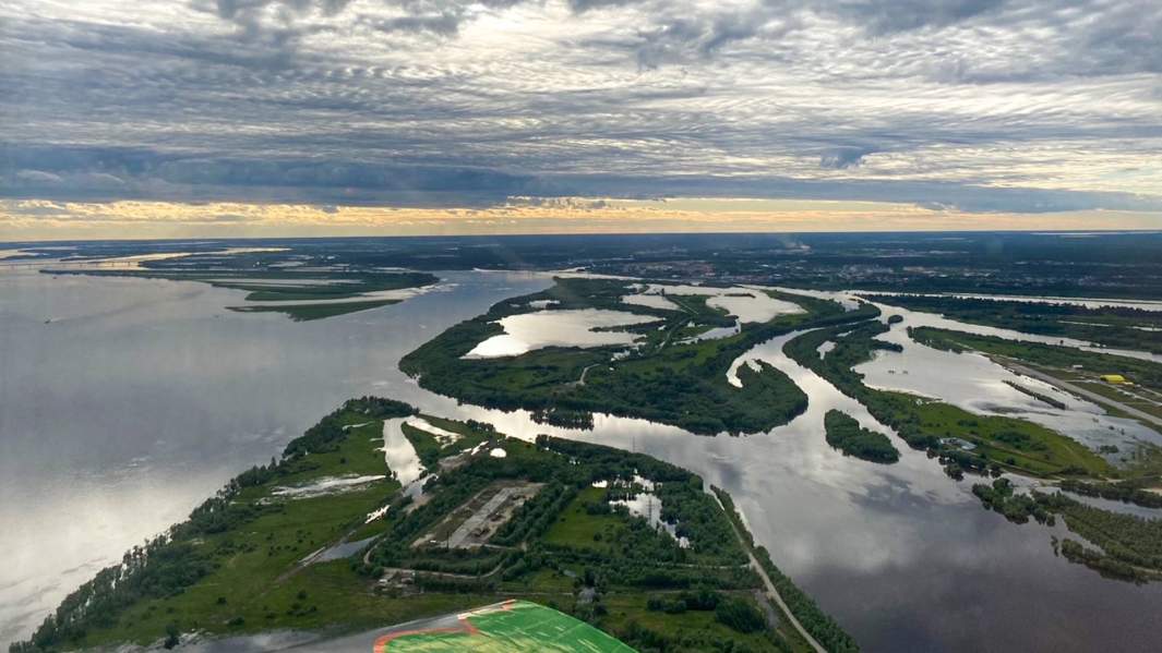 Вид на реку Обь с высоты птичьего полета