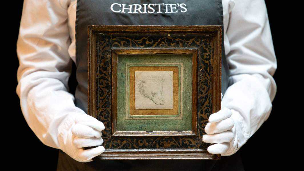 Рисунок Леонардо с изображением головы медведя