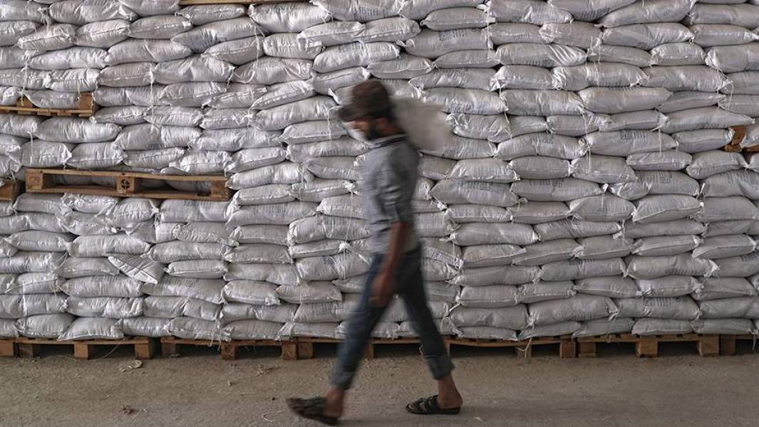 Склад гуманитарной помощи на пропускном пункте «Баб эль-Хава» на границе с Турцией