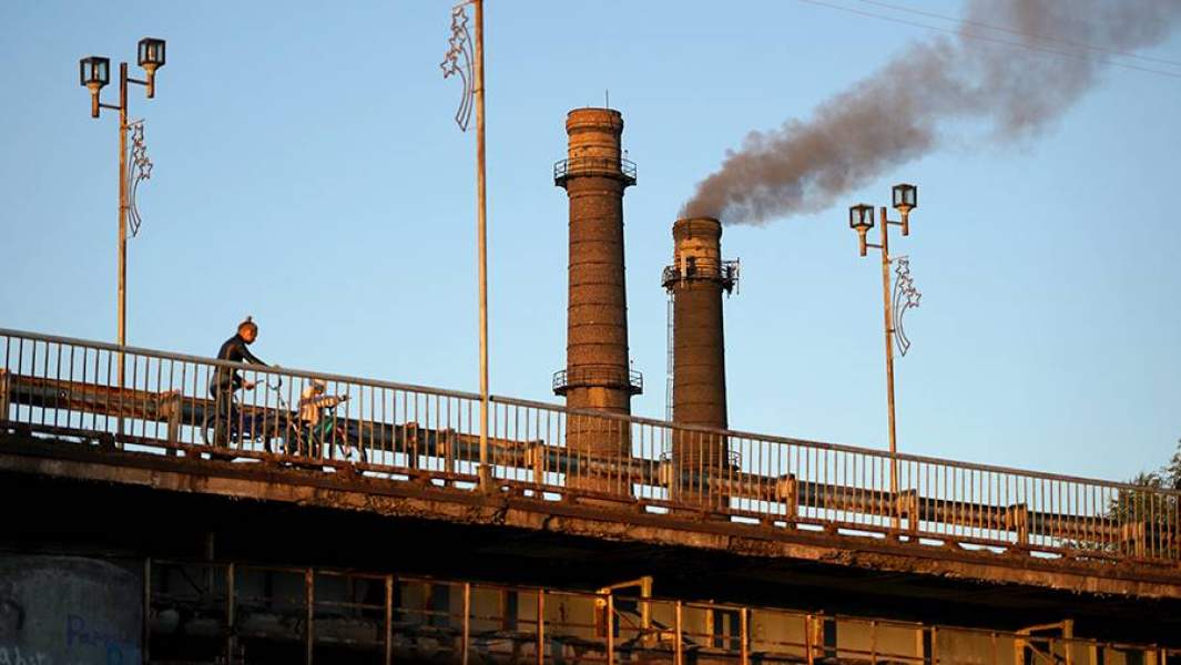 Мост через реку Большая Инта над плотиной Интинской ТЭЦ