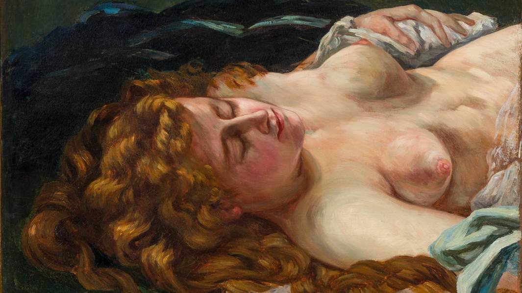 Картина Гюстава Курбе «Спящая женщина с рыжими волосами»,1864 год