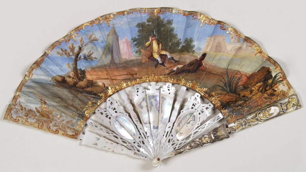 Веер. Германия (?), 1773 год. Композиция экрана с гравюры Ноэля Лемира, по рисунку Жана-Мишеля Моро, или Моро Младшего