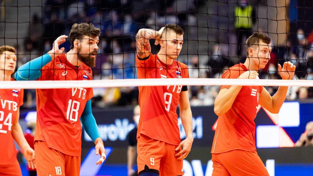 Игроки сборной России в матче против сборной Финляндии