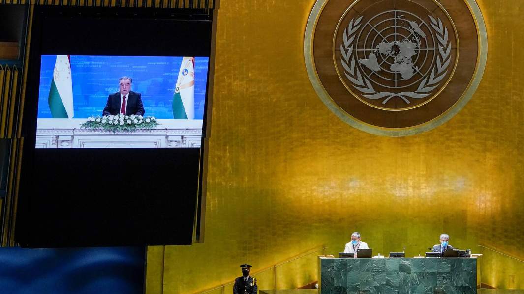 Президент Таджикистана Эмомали Рахмон на 76-й сессии Генеральной Ассамблеи ООН в Нью-Йорке
