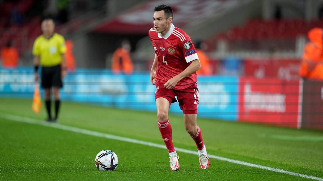 Вячеслав Караваев в отборочном матче чемпионата мира по футболу - 2022 между сборными командами России и Мальты