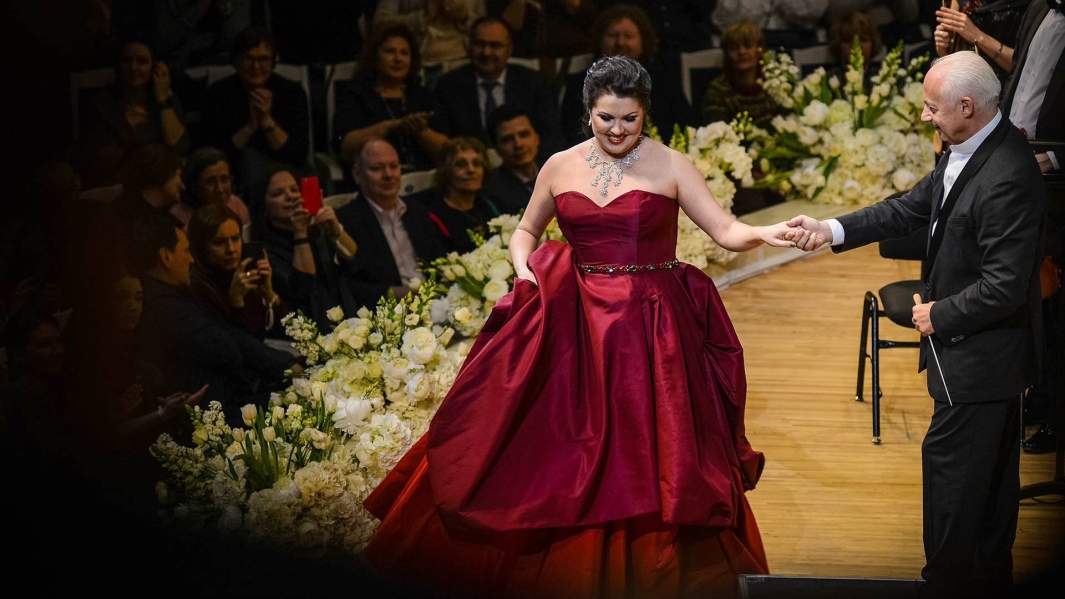 Анна Нетребко с дирижером Владимиром Спиваковым