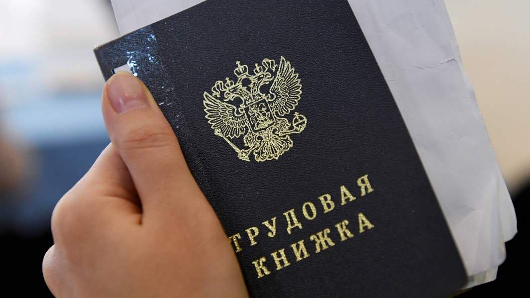 Трудовая книжка в руке 