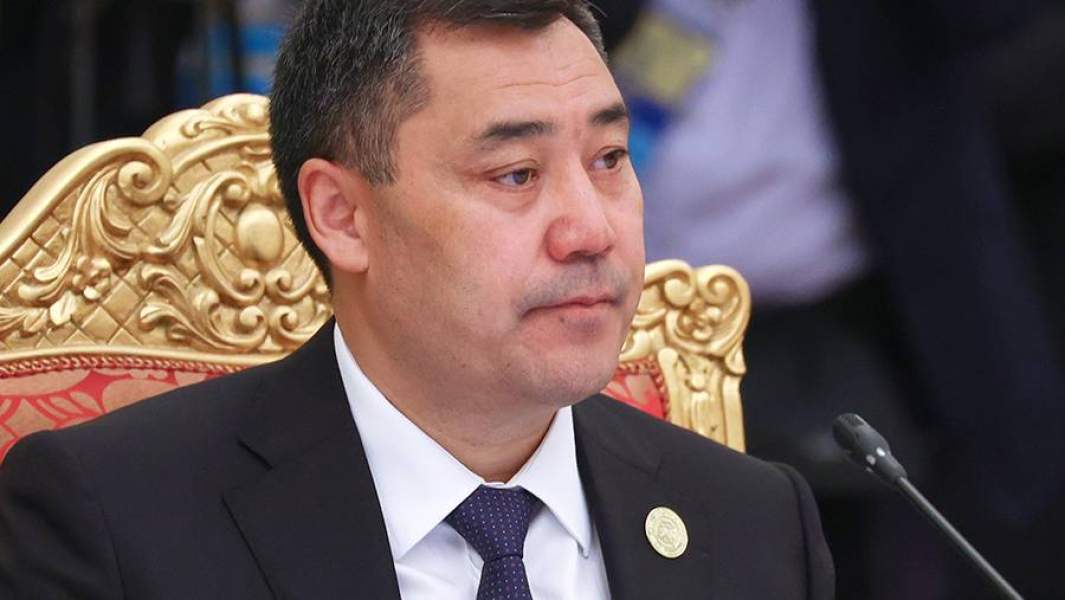 Президент Киргизии Садыр Жапаров во время заседания Совета коллективной безопасности Организации Договора о коллективной безопасности (ОДКБ) во Дворце Нации в Душанбе