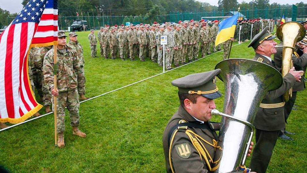 Церемония открытия учений Rapid Trident-2021 на Украине