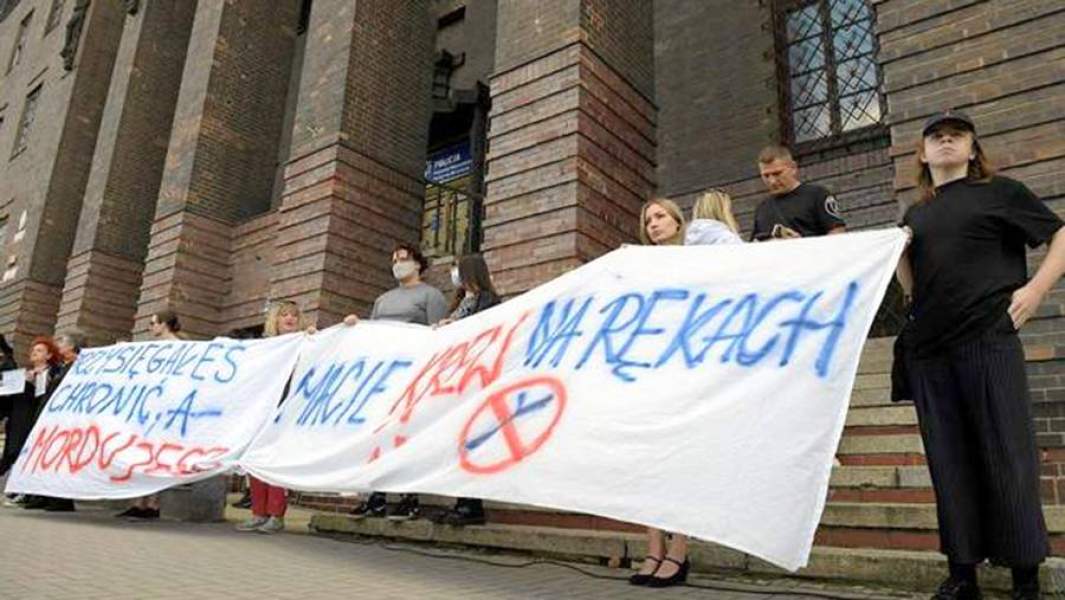 Акция протеста после гибели Дмитрия Никифоренко во Вроцлаве