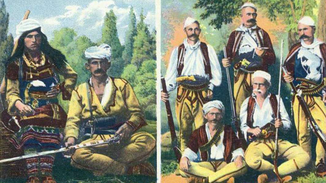 Воины албанских повстанческих формирований во времена Балканских войн