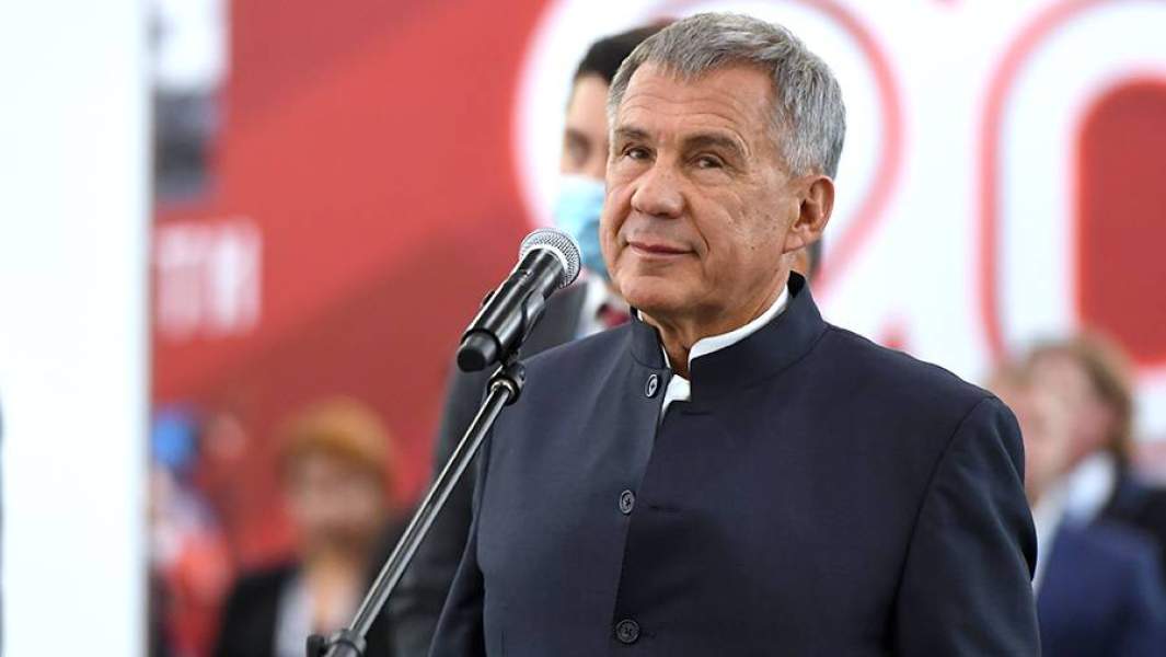 Президент Республики Татарстан Рустам Минниханов на церемонии открытия 16 спортивных объектов в 13 регионах страны в рамках IX Международного спортивного форума «Россия – спортивная держава» в МВЦ «Казань Экспо»