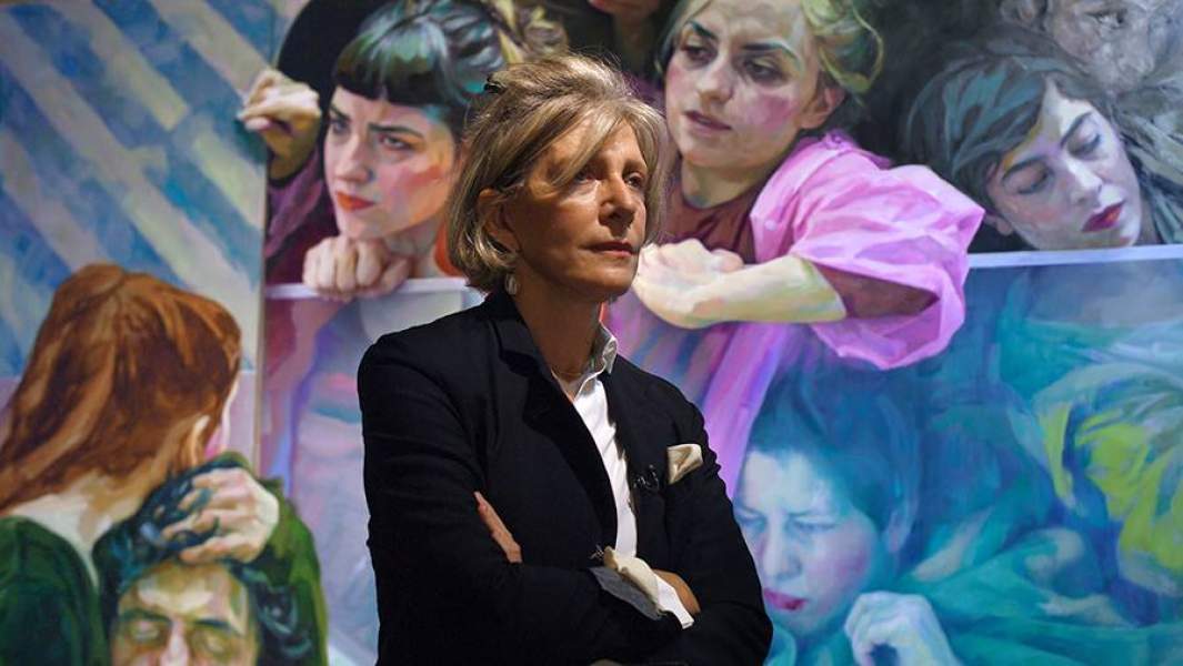 Художница Ксения Хауснер во время пресс-показа выставки «Ксения Хауснер. Правдивая ложь» в Галерее искусства стран Европы и Америки XIX-XX веков ГМИИ имени А. С. Пушкина в Москве