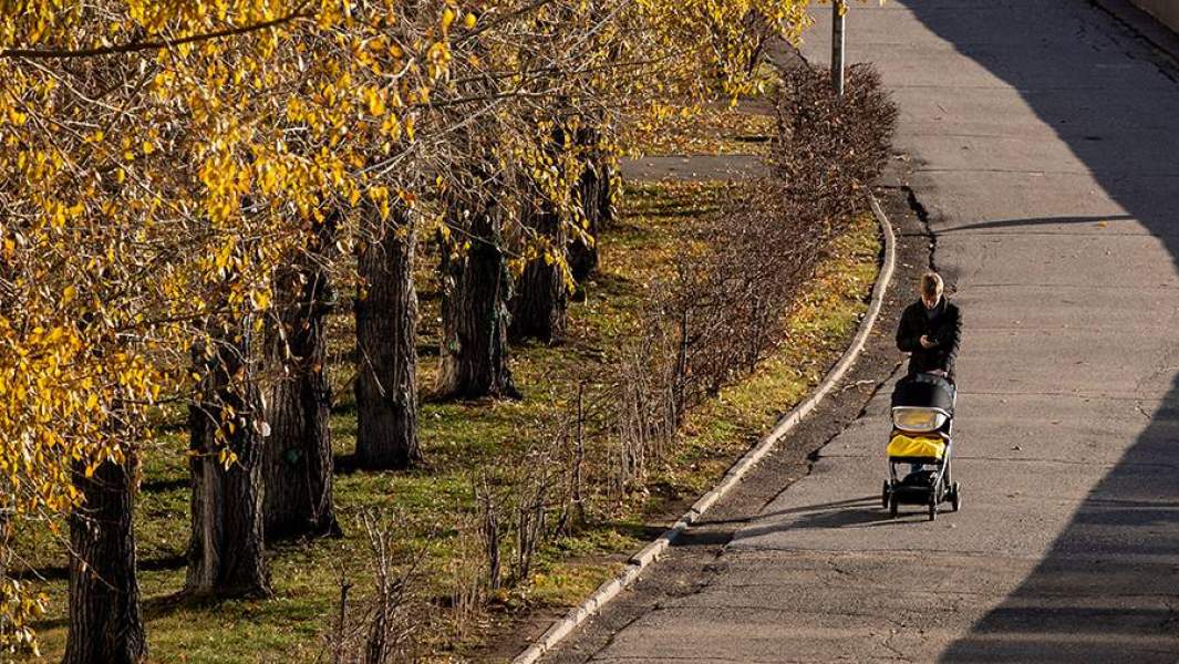 мужчина с коляской