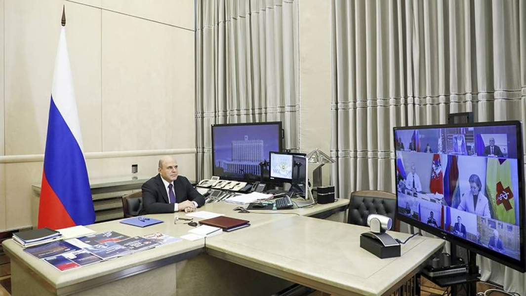Михаил Мишустин во время заседания президиума Координационного совета