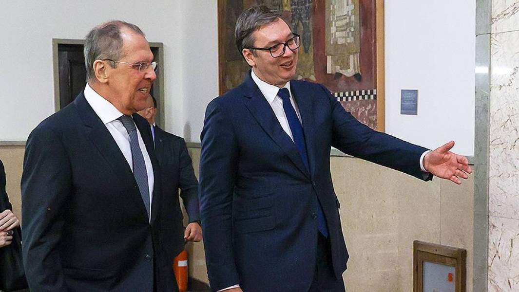 Сергей Лавров и Александр Вучич во время встречи