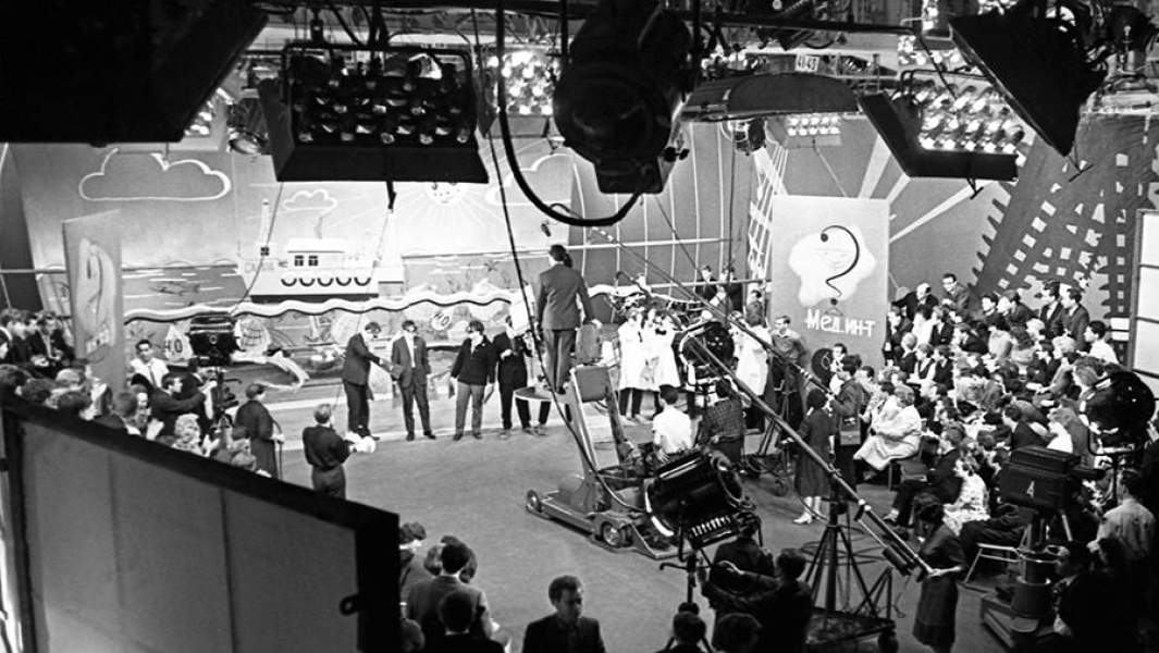 Запись телевизионной передачи «Клуб веселых и находчивых» в Центральной студии телевидения на Шаболовке, 1962 год
