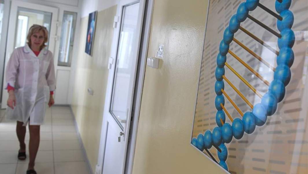 Сотрудник бактериологической лаборатории в Новосибирском научно-исследовательском институте