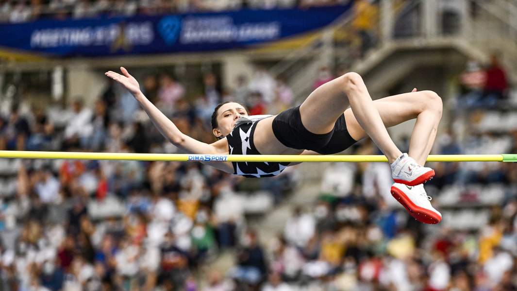 Российская спортсменка, член сборной России (команда ОКР) Мария Ласицкене во время финальных соревнований по прыжкам в высоту среди женщин на XXXII летних Олимпийских играх в Токио