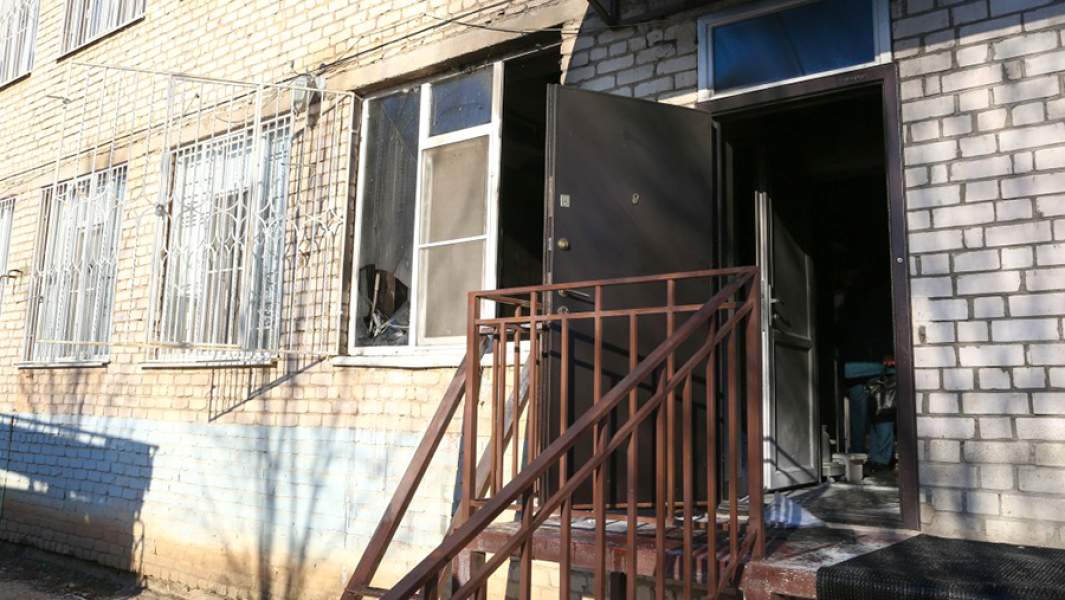 Пожар в инфекционной больнице им. А.М. Ничоги в Астрахани