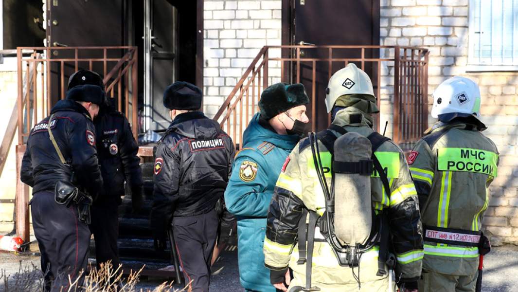 Пожар в инфекционной больнице им. А.М. Ничоги в Астрахани