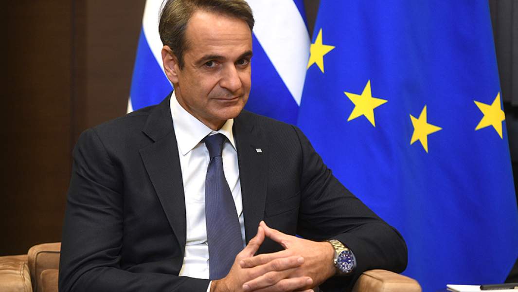 Премьер-министр Греции Кириакос Мицотакис во время встречи с президентом России Владимиром Путиным