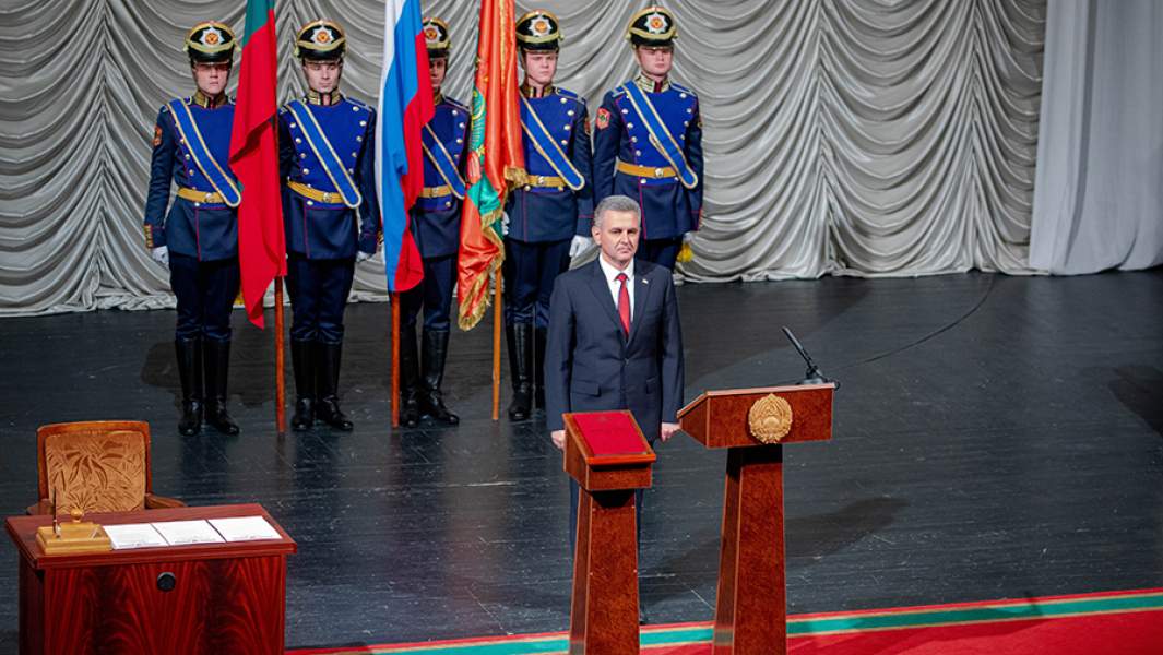Президент непризнанной Приднестровской Молдавской Республики Вадим Красносельский на церемонии инаугурации