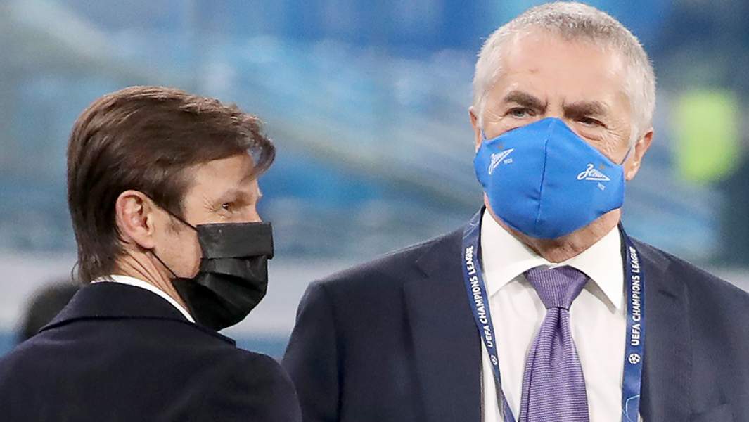 Главный тренер «Зенита» Сергей Семак и генеральный директор БК «Зенита» Александр Медведев (слева направо) 