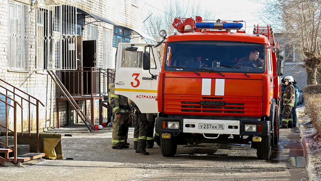 Пожар в инфекционной больнице им. А.М. Ничоги в Астрахани