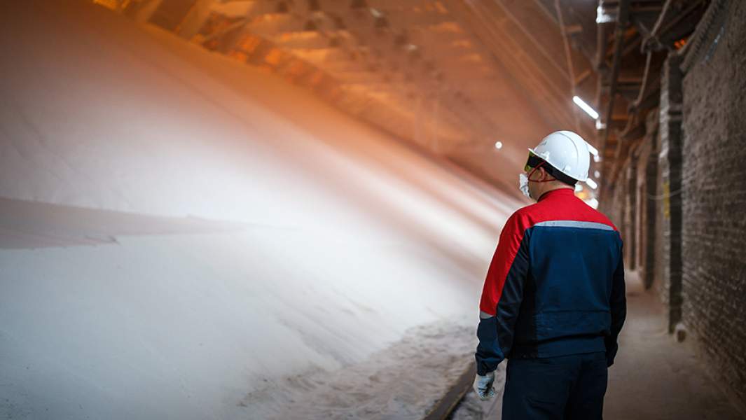 Калийные удобрения на складе готовой продукции