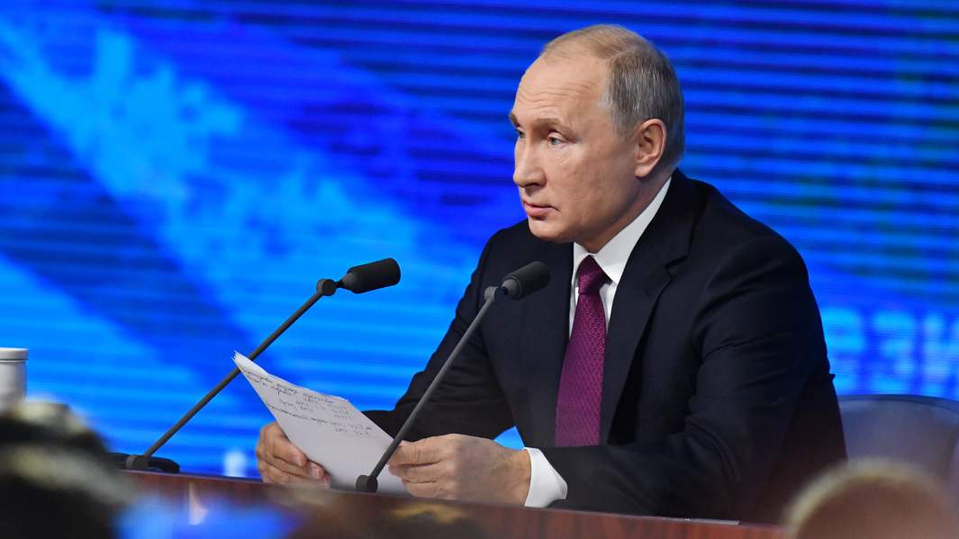 Президент РФ Владимир Путин во время ежегодной большой пресс-конференции