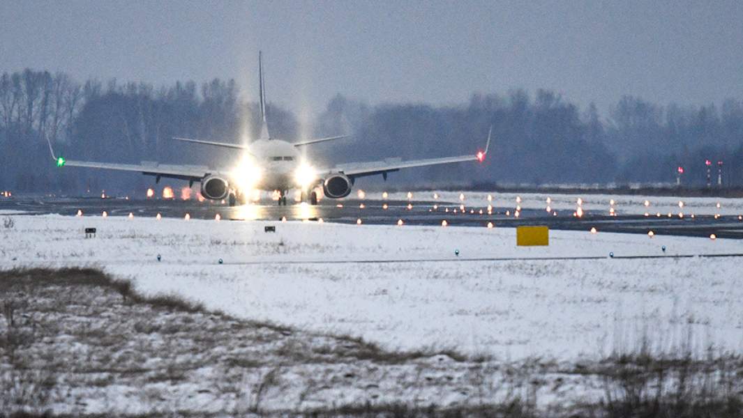 Самолет во время посадки