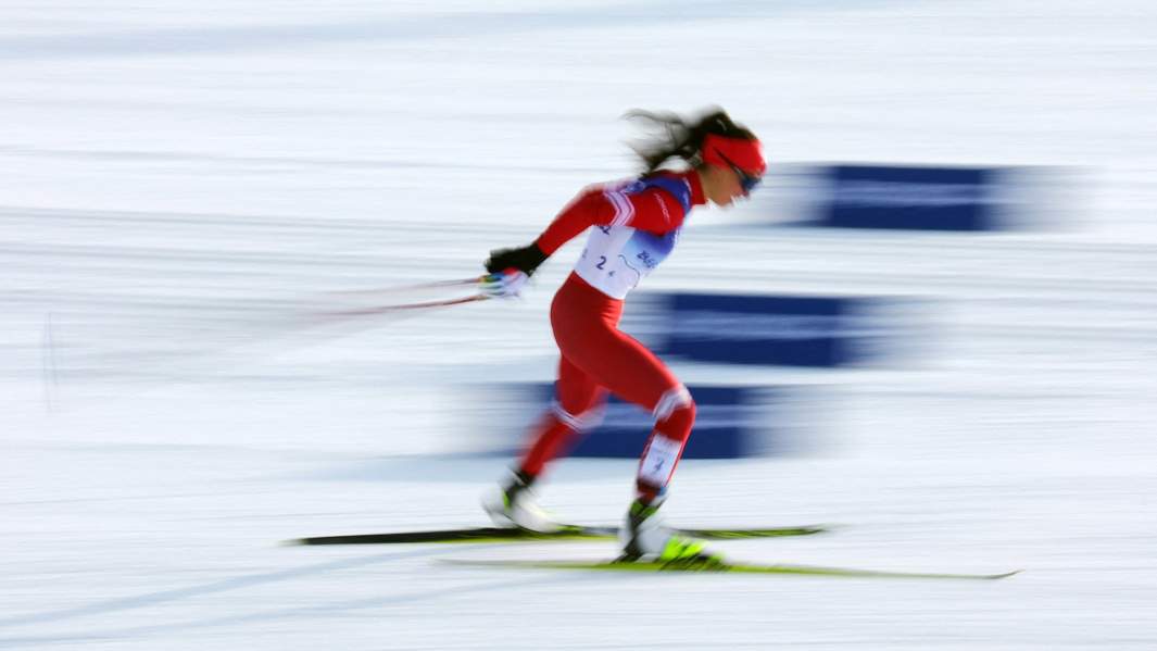 Вероника Степанова во время эстафеты