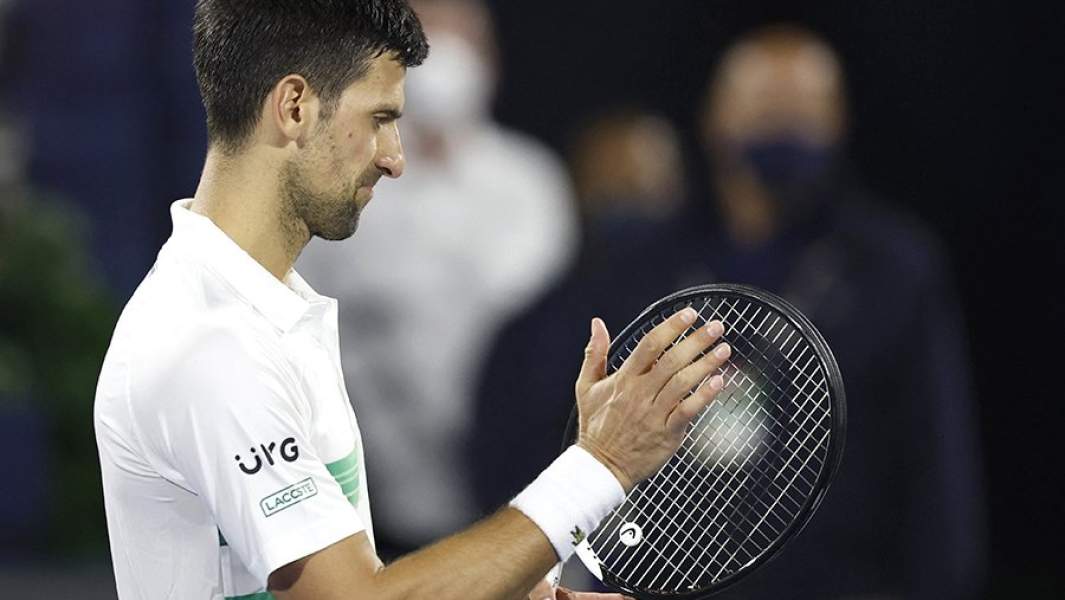 Новак Джокович после поражения чеху Иржи Веселы в четвертьфинале на турнире в Дубае