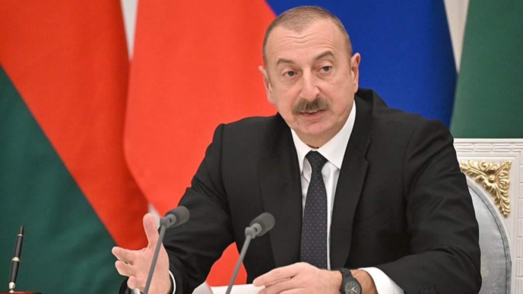Президент Азербайджана Ильхам Алиев на пресс-конференции после переговоров с президентом РФ Владимиром Путиным и подписания декларации о союзническом взаимодействии