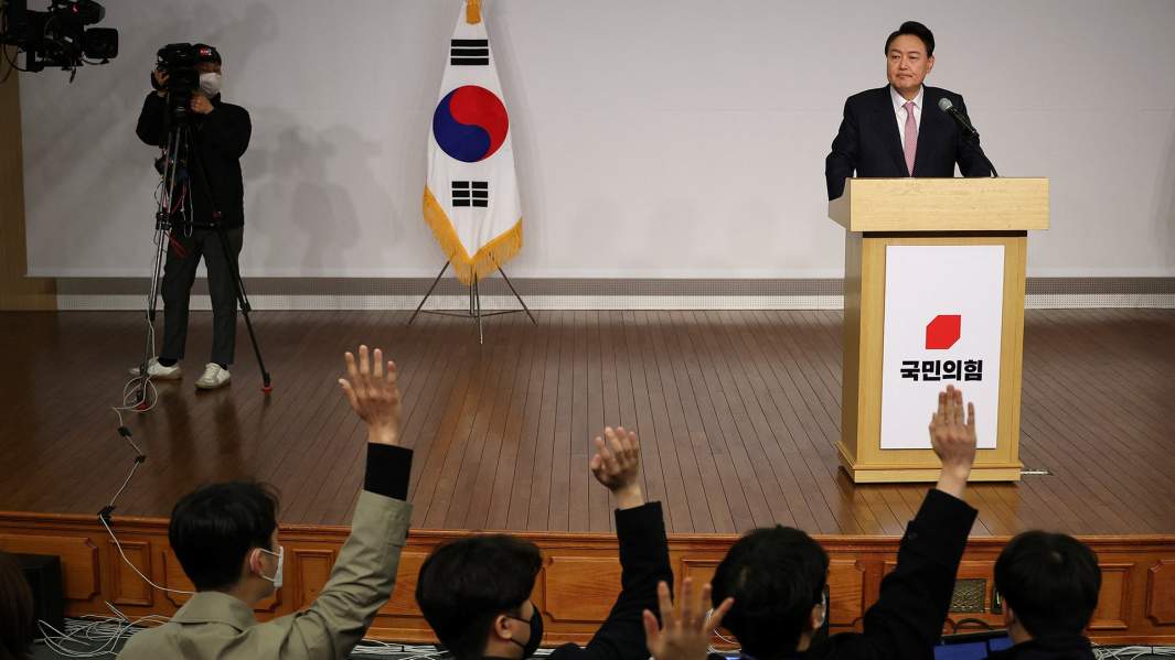 Пресс-конференция президента Юн Сок Еля после победы на выборах