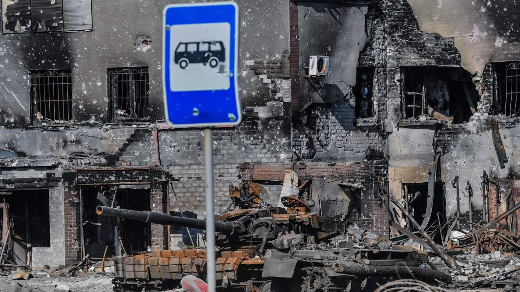 Уничтоженный украинский танк