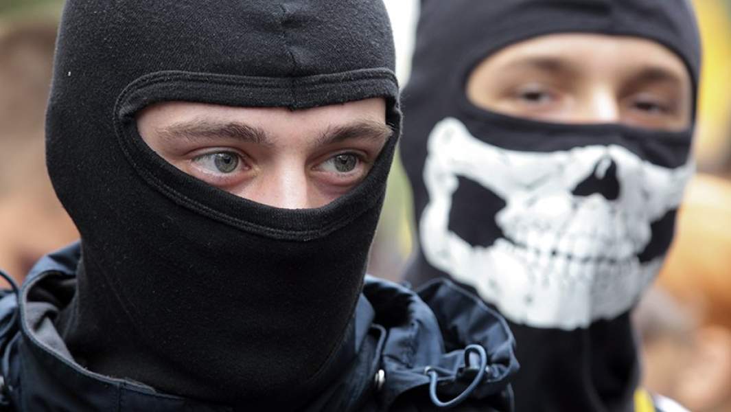 Пикет активистов батальона «Азов» в Киеве