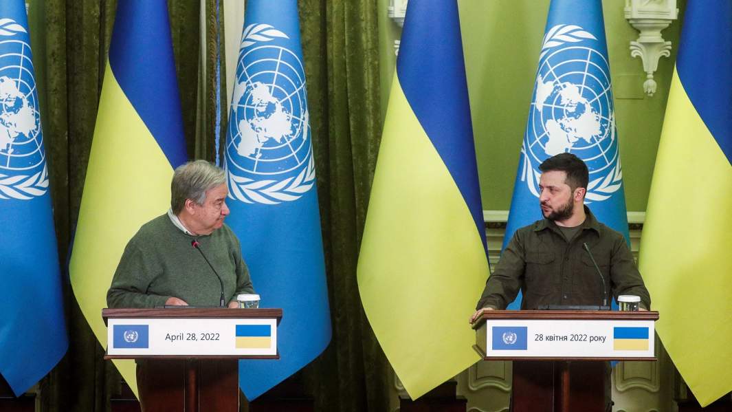 Совместная пресс-конференция Антониу Гутерриша и Владимира Зеленского после переговоров