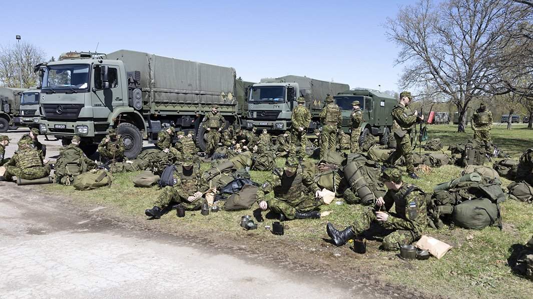 Военнослужащие Сил обороны Эстонии во время учений Siil 2022