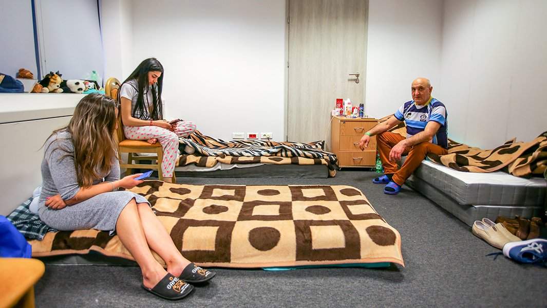 Комната в центре размещения беженцев в Варшаве