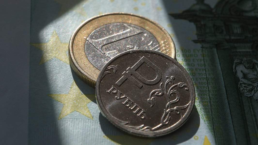 монеты евро и рубль