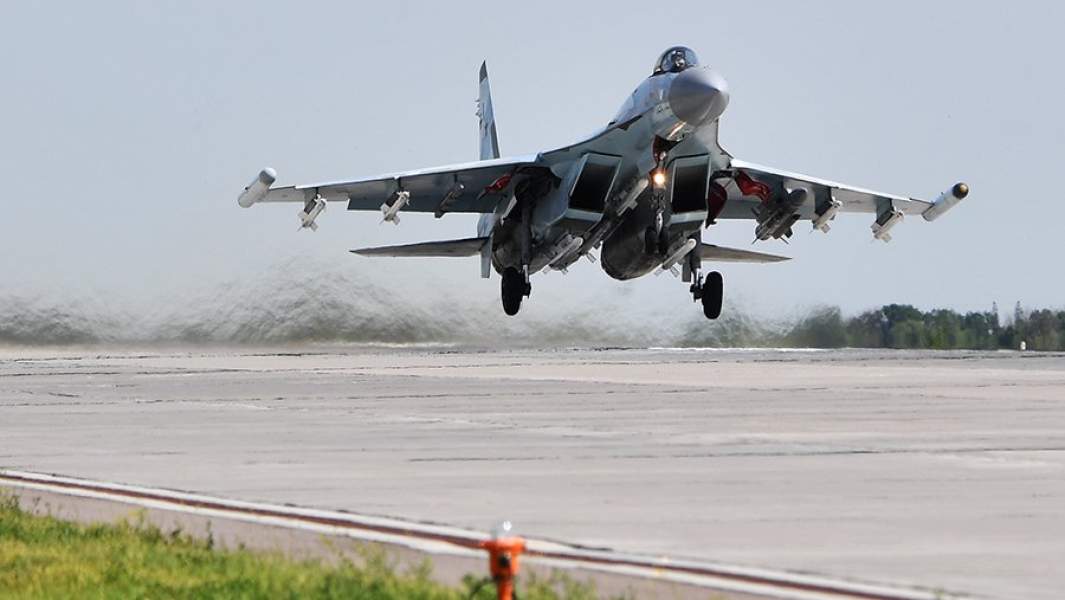 Многоцелевой истребитель Су-35 ВКС России, задействованный в специальной военной операции