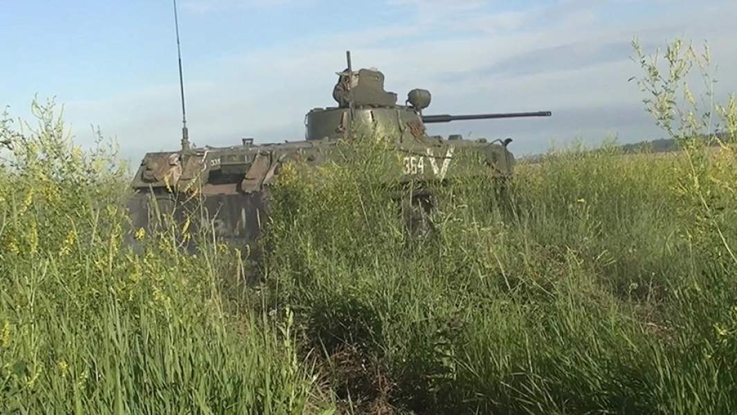 Grupo blindado de las Fuerzas Aerotransportadas de las Fuerzas Armadas de RF en la zona de la operación militar especial en Ucrania