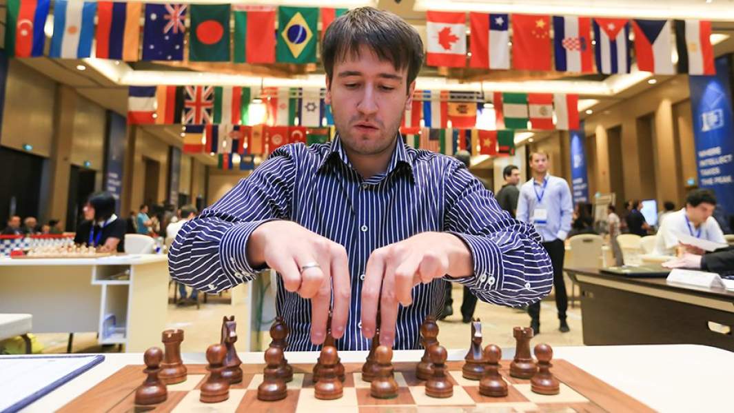 Теймур Раджабов во время Кубка мира по шахматам в Баку 